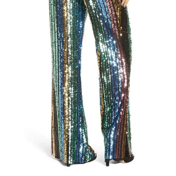 Leigh High Waisted Striped Sequin Pants - Picture 3 of 3